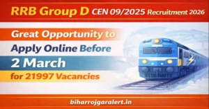 RRB Group D CEN 09/2025 Recruitment 2026