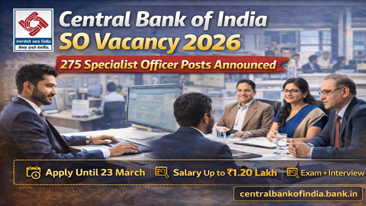 Central Bank of India SO Vacancy 2026