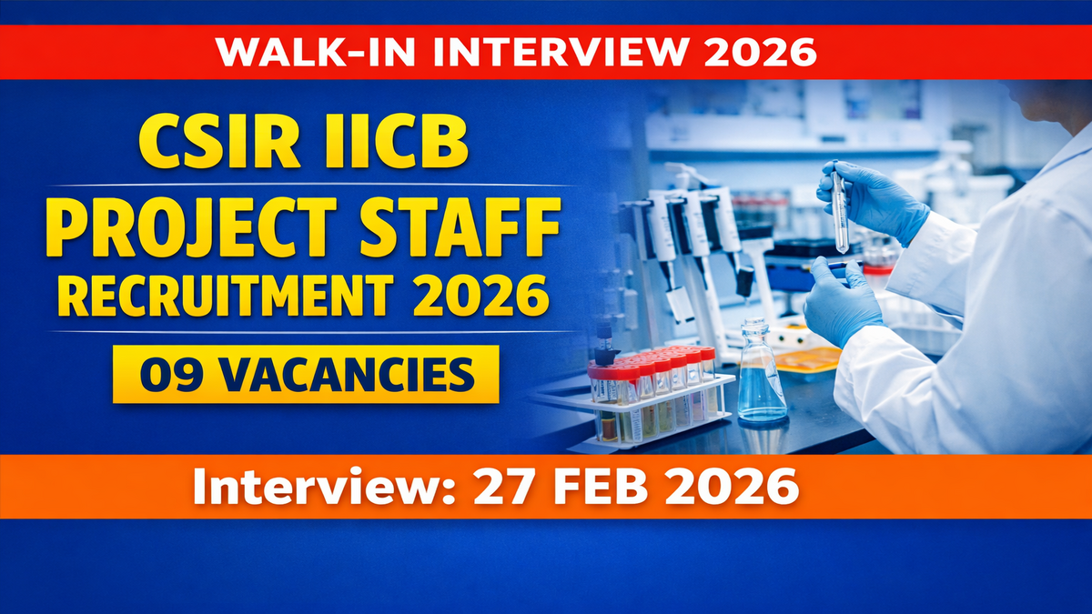 CSIR IICB Project Staff Recruitment 2026