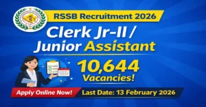 RSSB Clerk Jr-II / Junior Assistant Recruitment 2026