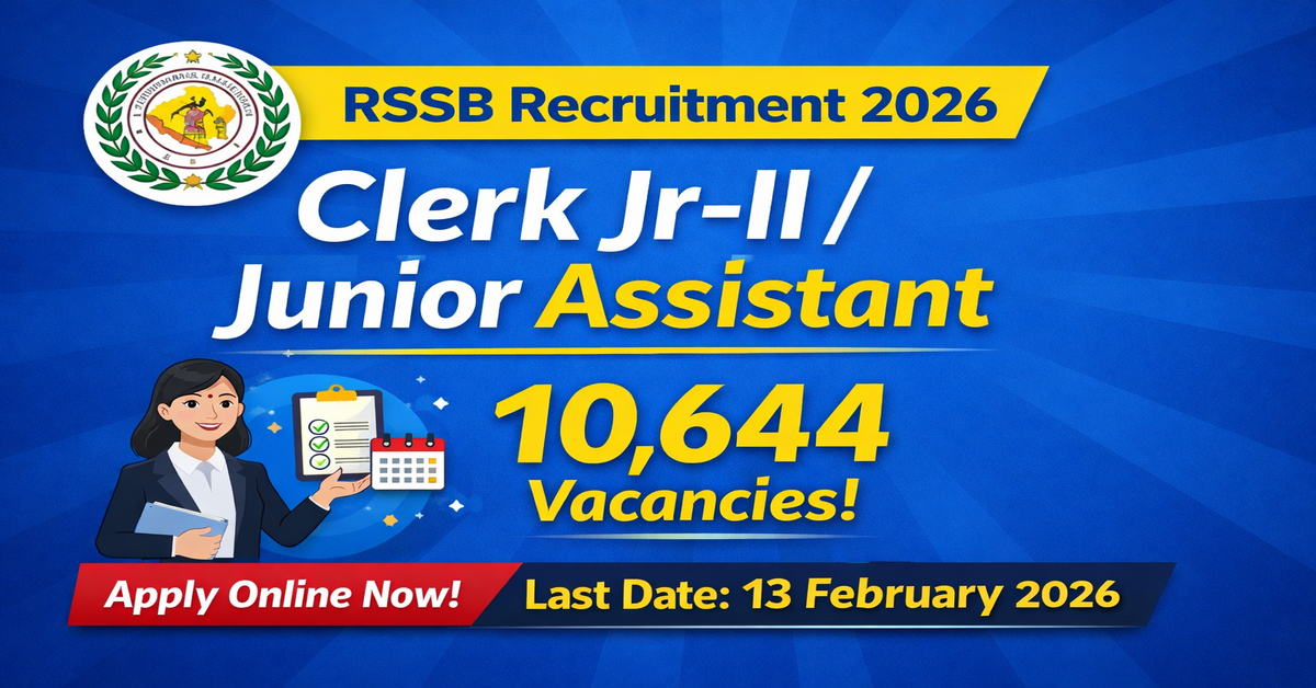 RSSB Clerk Jr-II / Junior Assistant Recruitment 2026