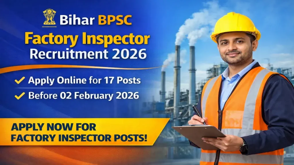 Bihar BPSC Factory Inspector Recruitment 2026