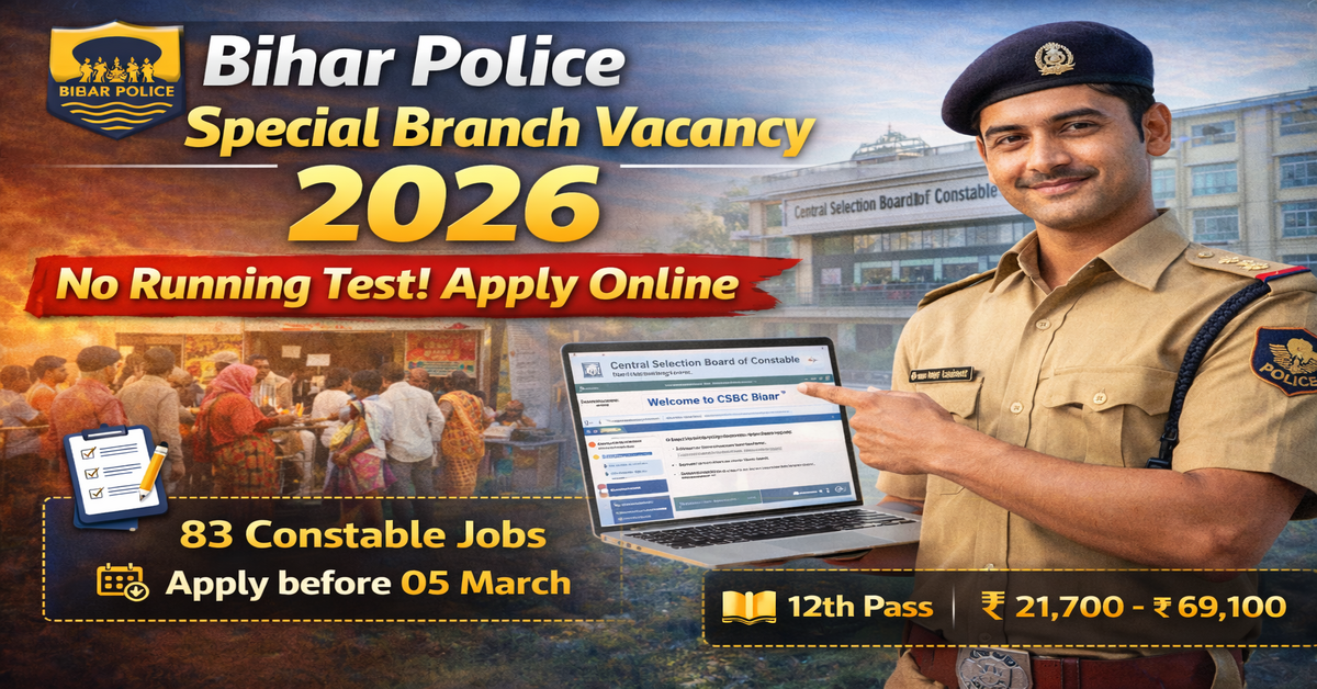 Bihar Police Special Branch Vacancy 2026
