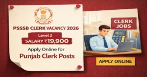 PSSSB Clerk Vacancy 2026