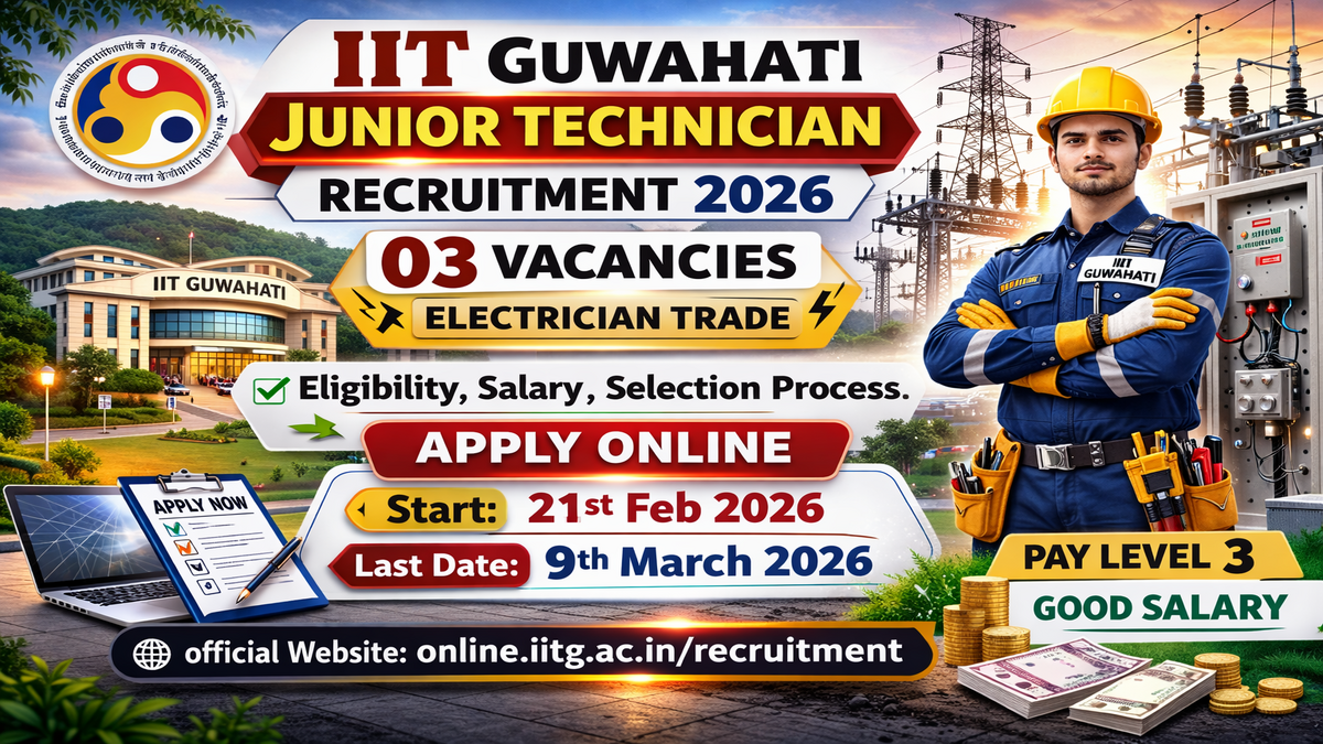 IIT Guwahati Junior Technician Recruitment 2026