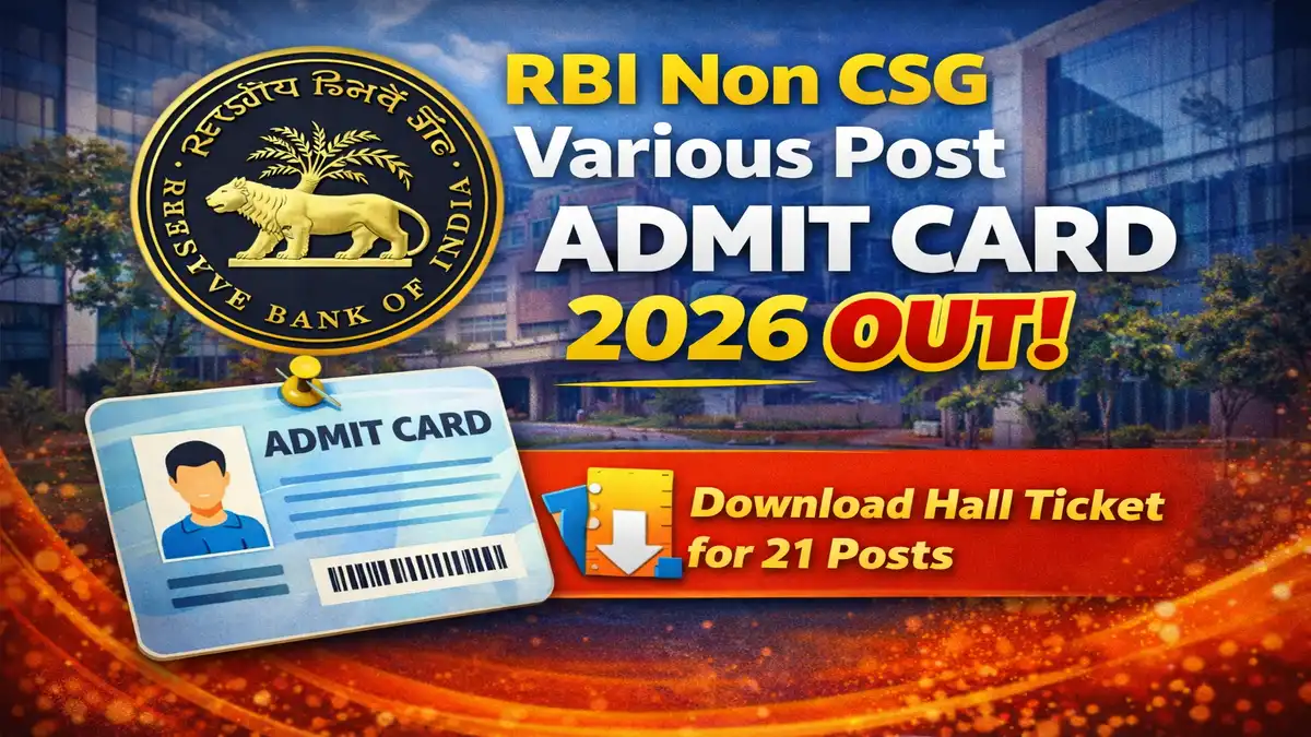 RBI Non CSG Various Post Admit Card 2026