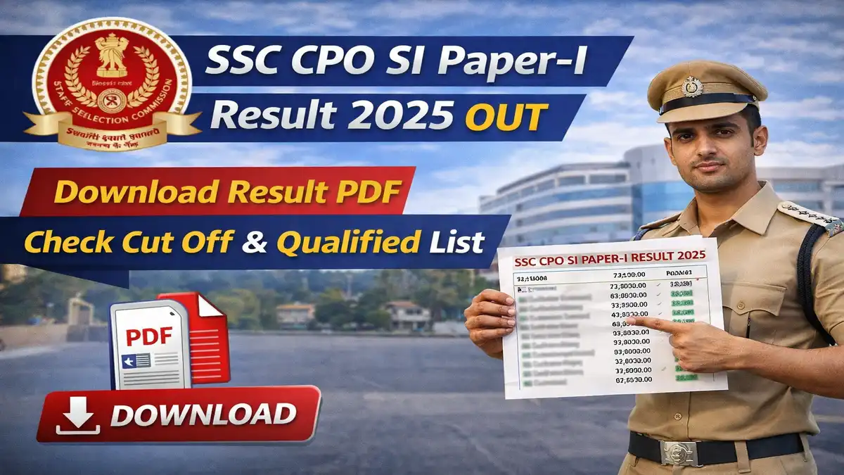 SSC CPO SI Paper-I Result 2025 