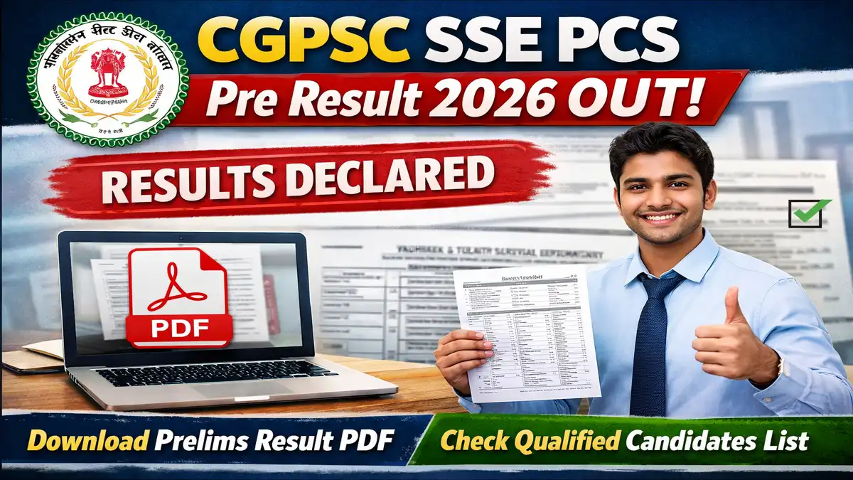 CGPSC SSE PCS Pre Result 2026
