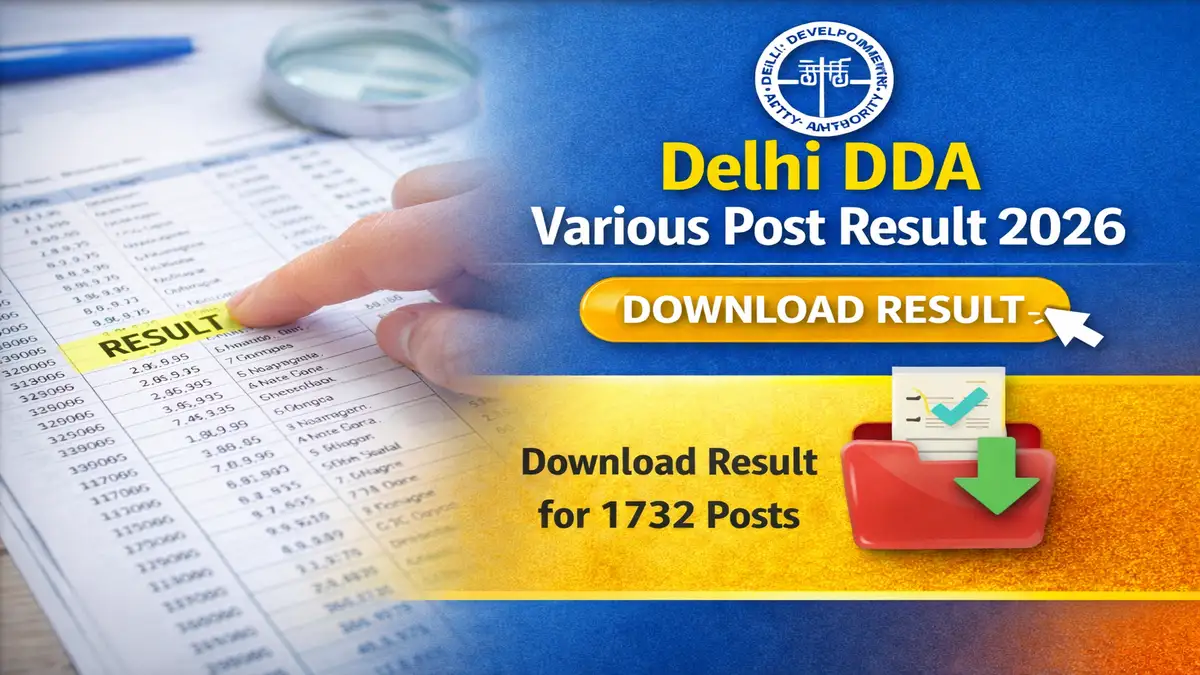 DDA Various Post Result 2026