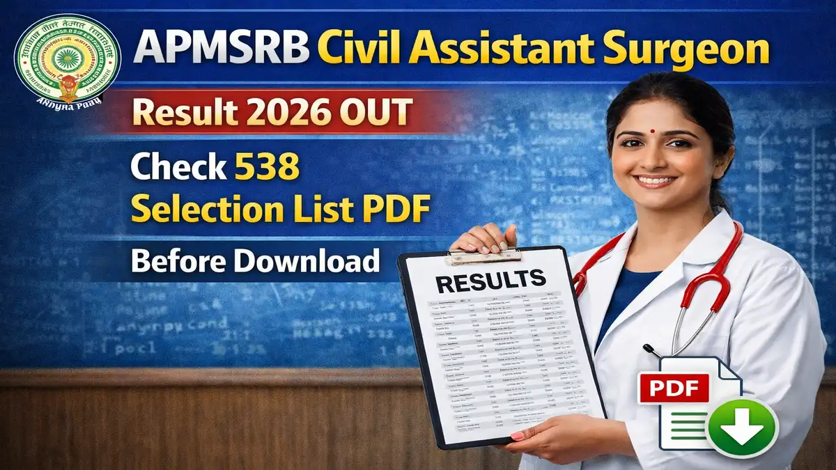 APMSRB Civil Assistant Surgeon Result 2026