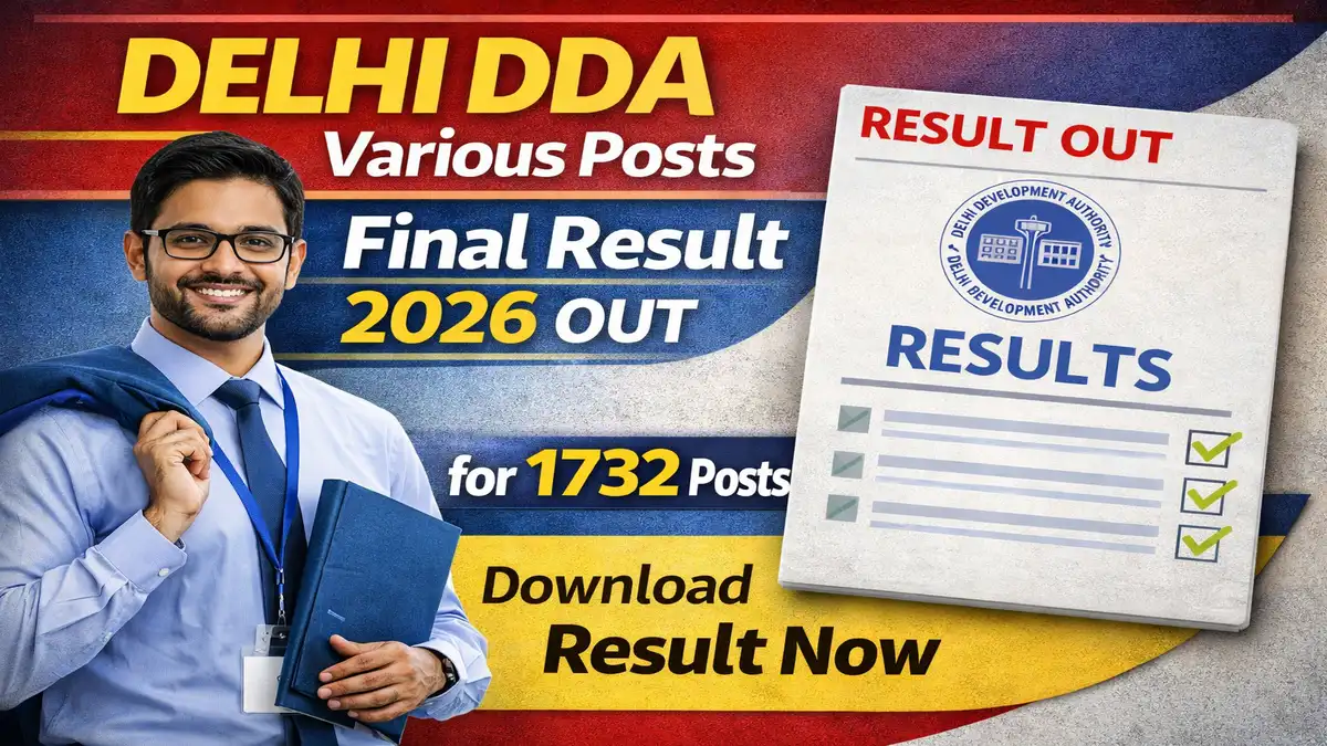 DDA Various Posts Final Result 2026