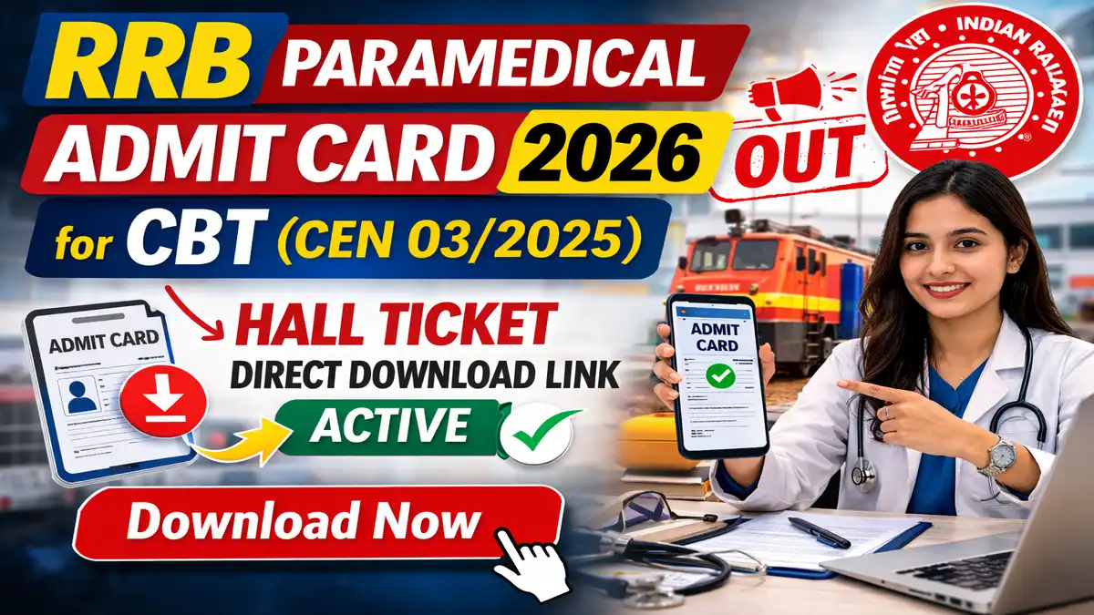 RRB Paramedical Admit Card 2026