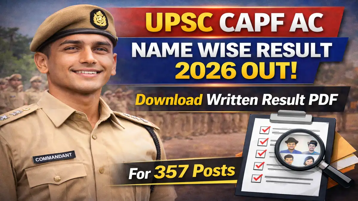 UPSC CAPF AC Name Wise Result 2026