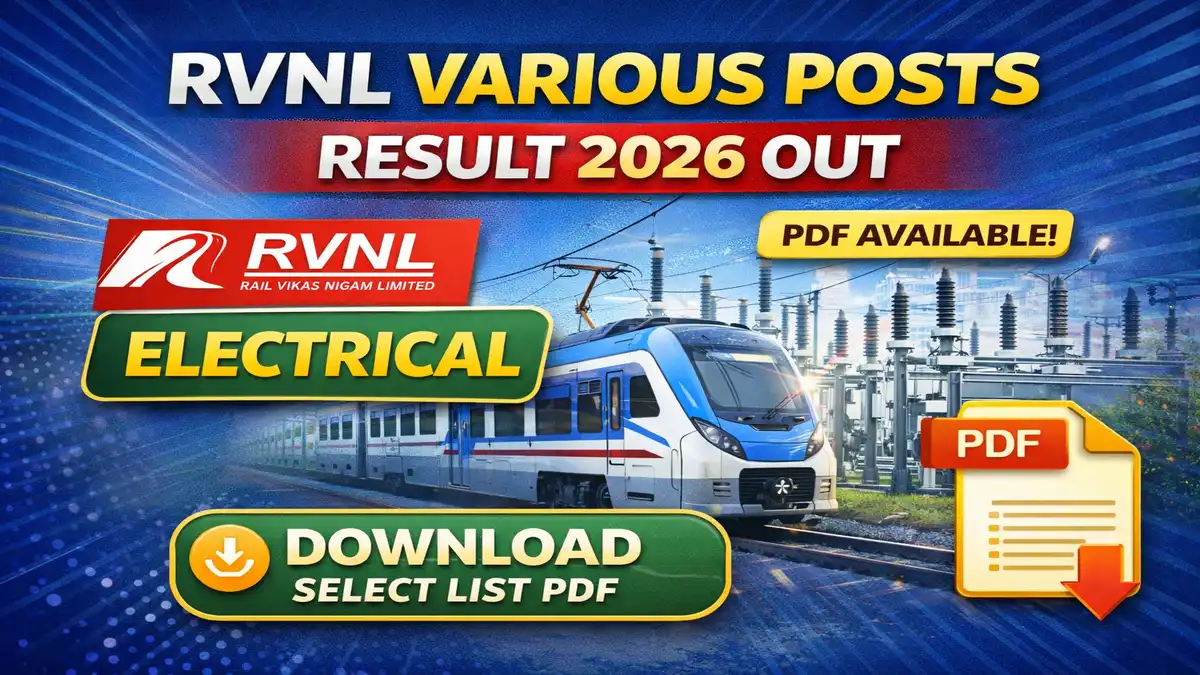 RVNL Various Posts Result 2026