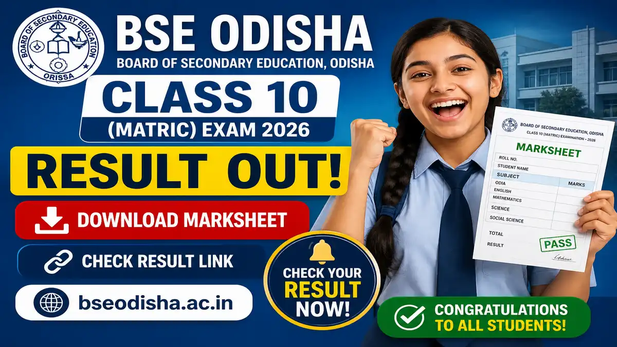 BSE Odisha Class 10 Result 2026