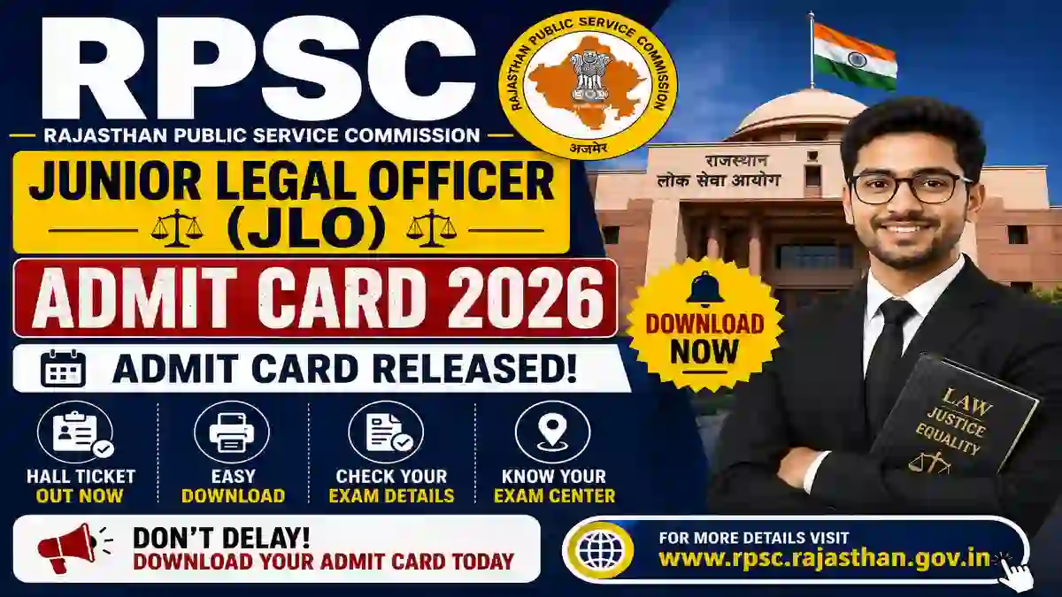 RPSC Junior Legal Officer JLO Admit Card 2026