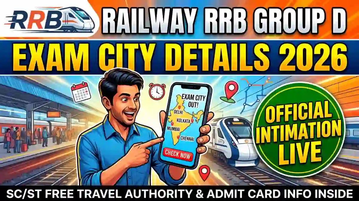 Railway RRB Group D Exam City Details 2026