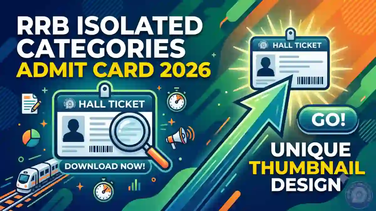 RRB Isolated Categories Admit Card 2026