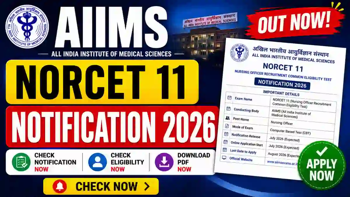AIIMS NORCET 11 Notification 2026