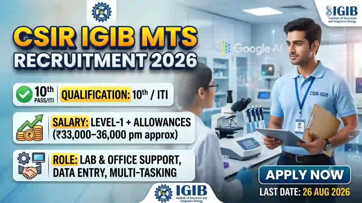 CSIR IGIB MTS Recruitment 2026
