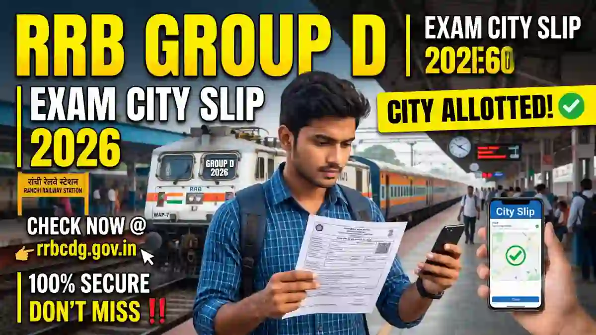 Railway RRB Group D Exam City Slip 2026