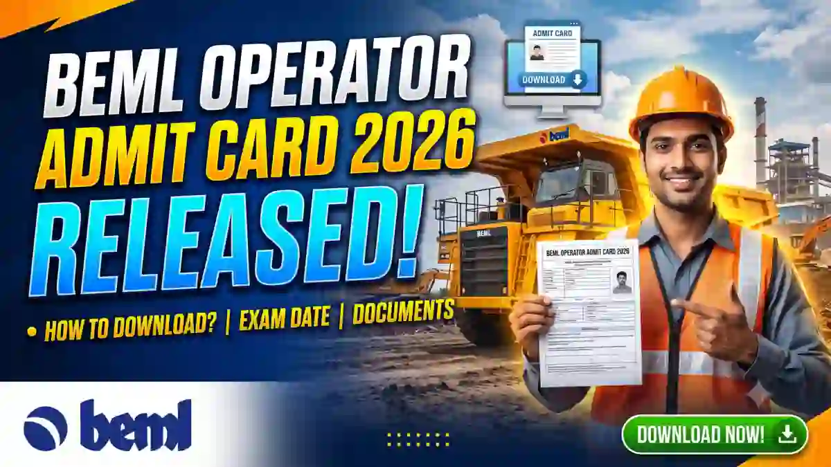 BEML Operator Admit Card 2026