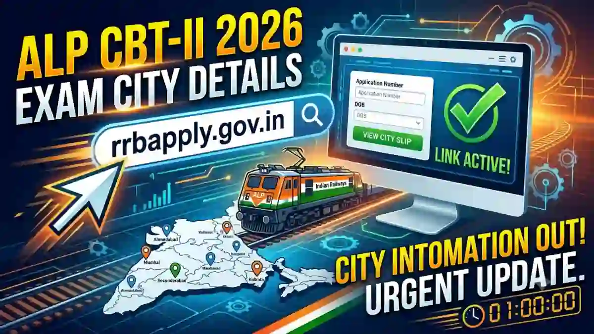 RRB ALP CBT-II Exam City Details 2026