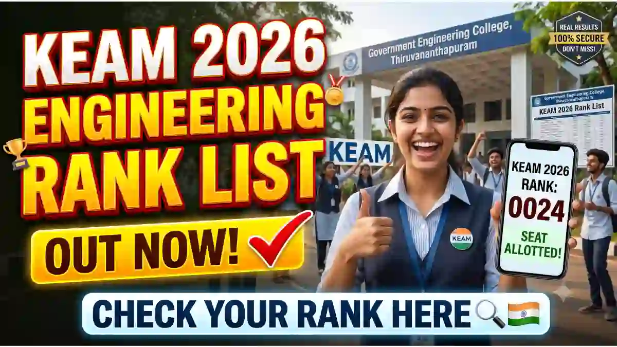 KEAM Engineering Rank List 2026